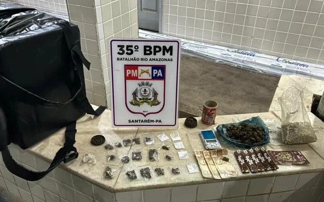 Delivery do mal: motociclista é preso suspeito de usar bag de entregas para vender entorpecentes em Santarém